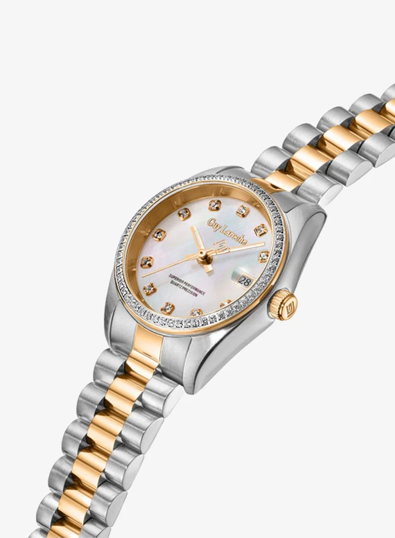 غاي لاروش Rose Stainless Steel Bracelet Analog Watch for Women, 26.5mm