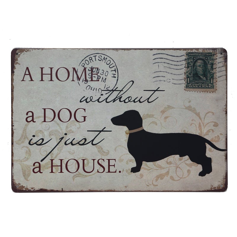 STORE 2508 Store2508 Vintage Metal Tin Sign Poster – A Home Without a Dog is Just a House 30x20 Cm - Image 5