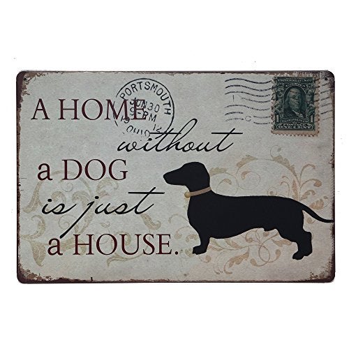 STORE 2508 Store2508 Vintage Metal Tin Sign Poster – A Home Without a Dog is Just a House 30x20 Cm - Image 1