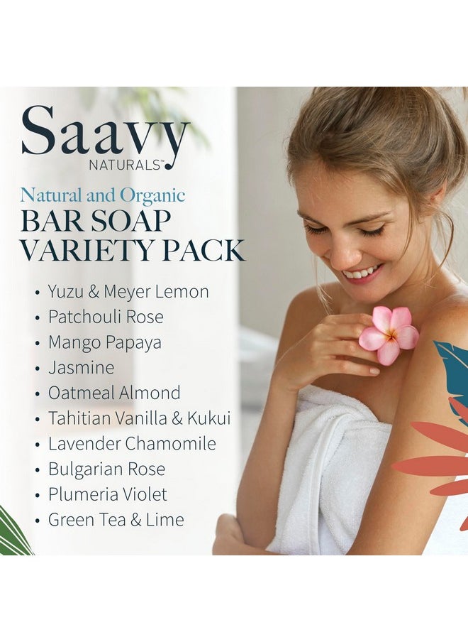 Saavy Naturals Saavy Naturals Organic Soap Bar Set, Scented Organic Hand Soap Bar, Body Wash and Natural Vegan Soap Gift Set, Square Shaped Artisan Natural Soap Bar, 1.2 Oz, 10 Pack. Made in the USA  - Image 2