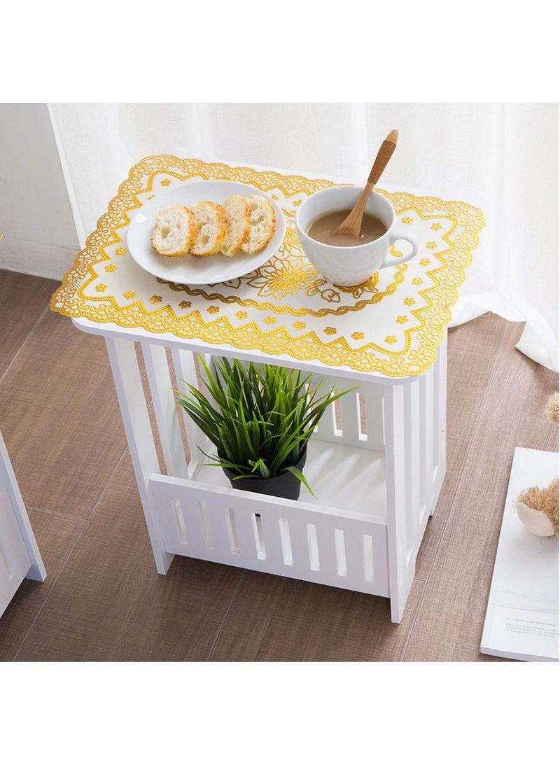 Generic FFD Square Coffee Table Small Table End Side Table Nightstand Sofa Side Table Bedroom Storage Shelf  - Image 4