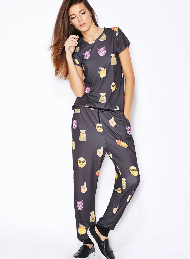 Ginger Emoji Printed Joggers
