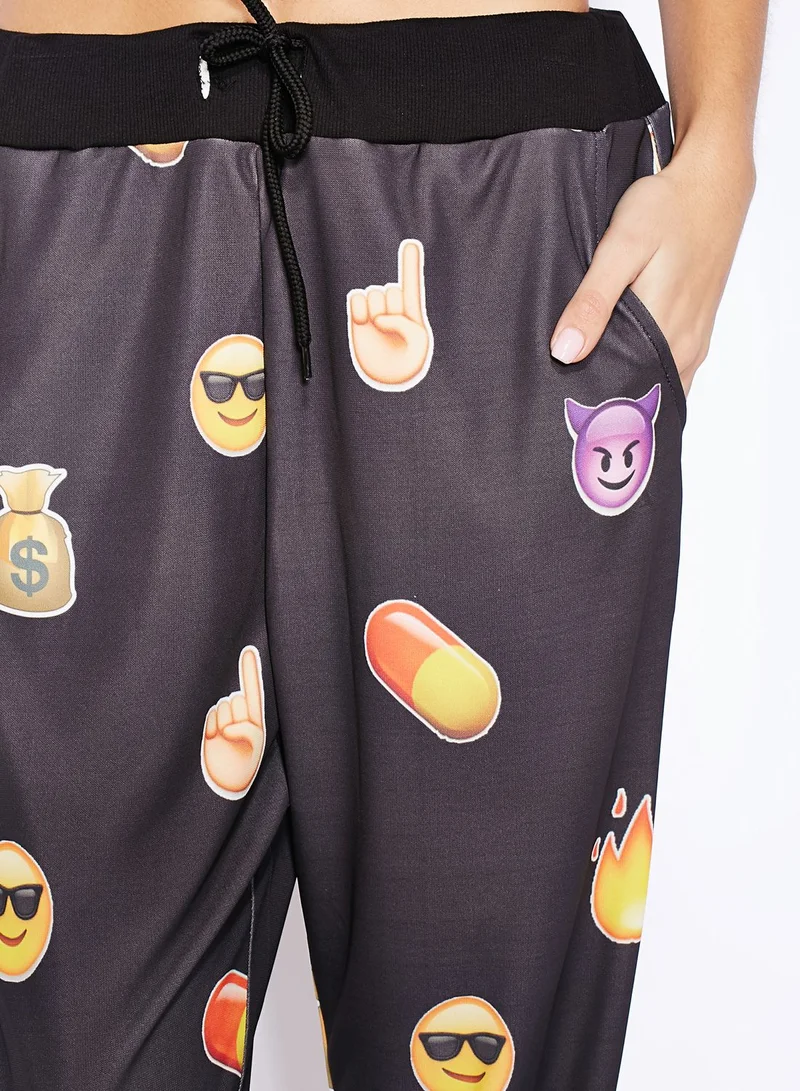 Ginger Emoji Printed Joggers