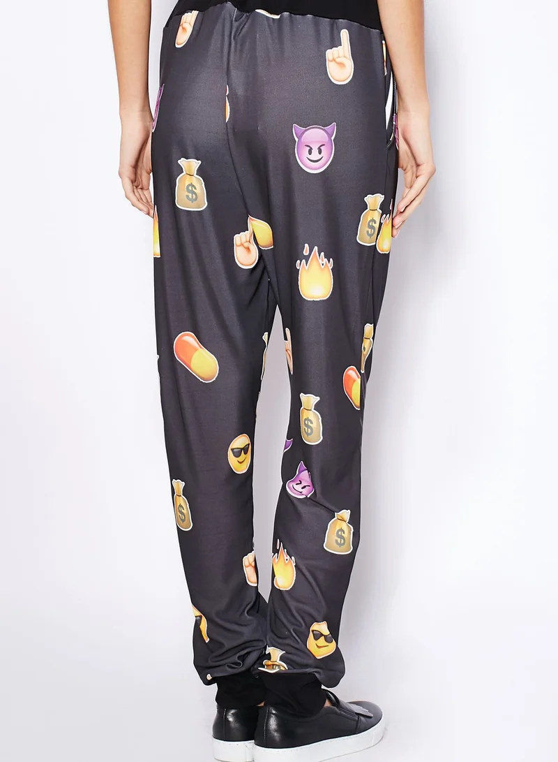 Ginger Emoji Printed Joggers
