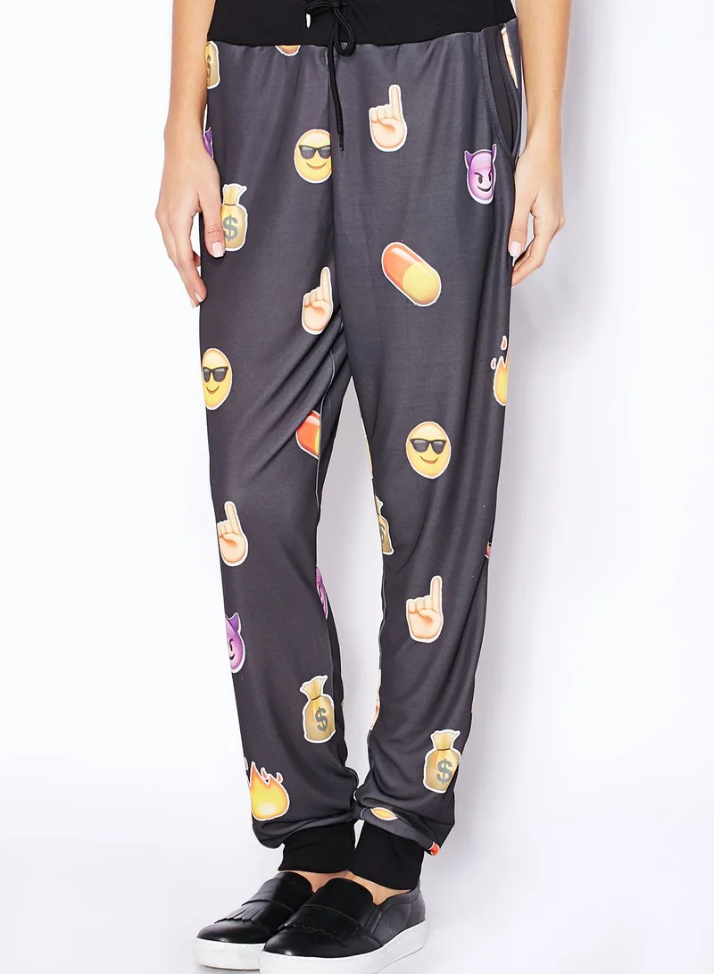 Ginger Emoji Printed Joggers