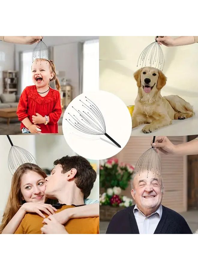Portable Scalp Massager 20 Metallic Tips Deep Tissue Acupressure Relaxation Gift 1pc - Image 2