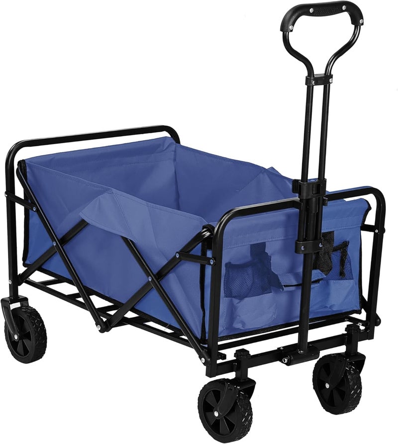 Procamp Collapsible Beach Trolley Wagon with Smooth Big Wheels - Available in Red and Blue - Image 1