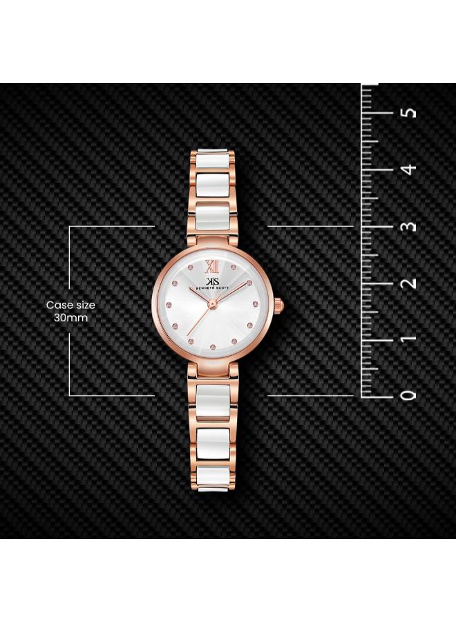 كينيث سكوت ساعة نسائية تناظرية من خليط معدني وسيراميك - -  مم - Image 5