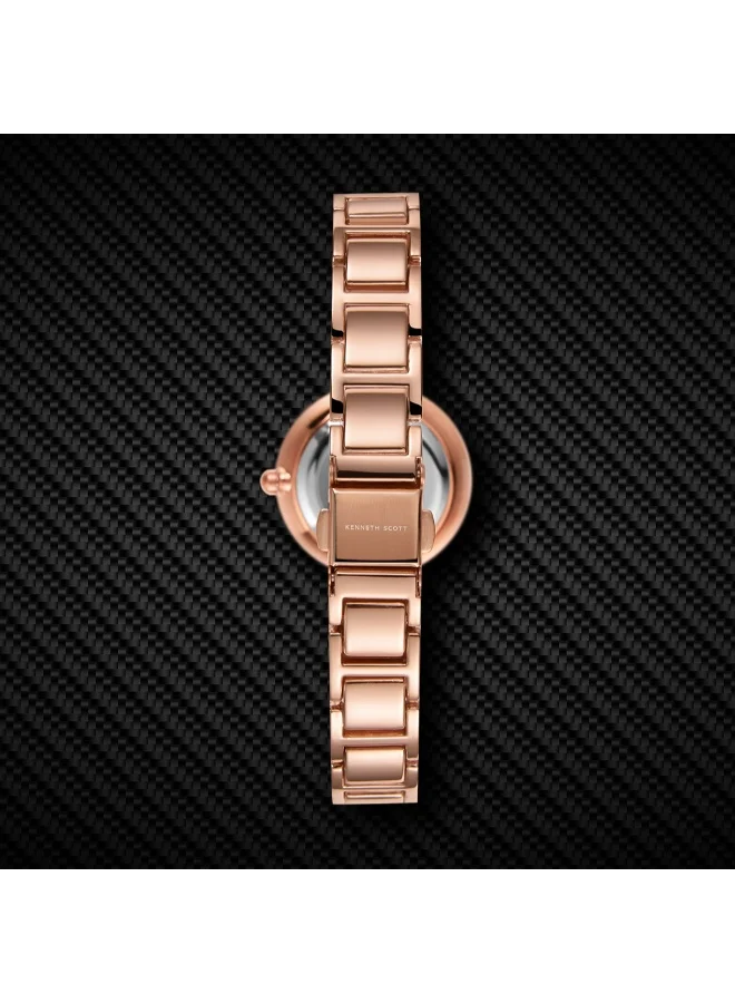Kenneth Scott Pink Women's Alloy+Ceramic Analog Watch K22531-KCPK - 30 mm for Women | Best Price UAE