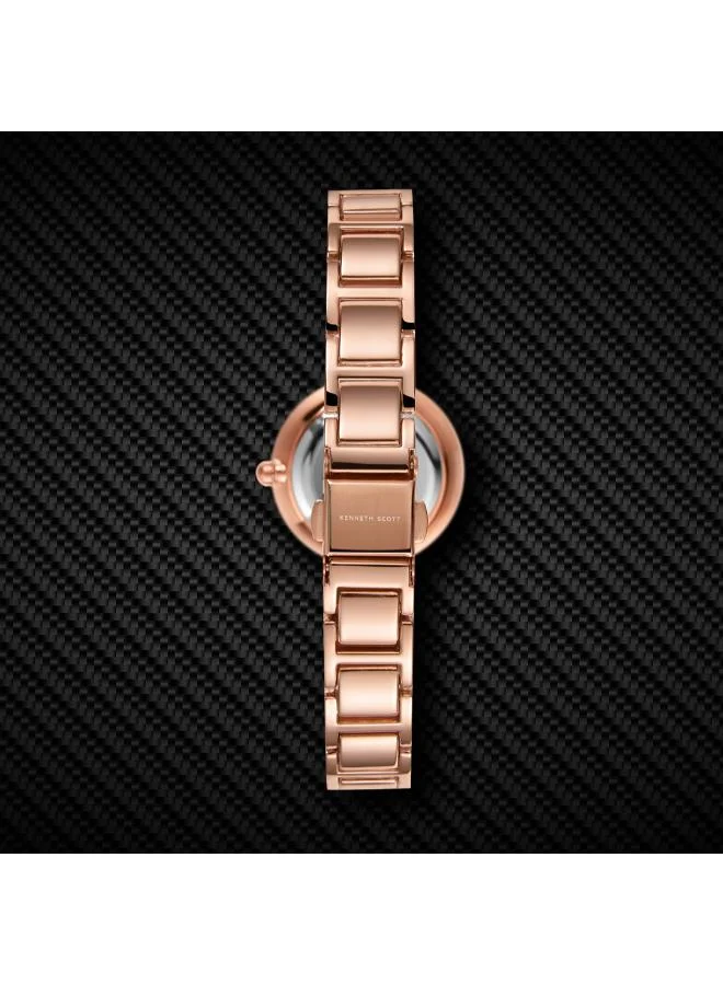 Kenneth Scott Pink Women's Alloy+Ceramic Analog Watch K22531-KCPK - 30 mm for Women | Best Price UAE