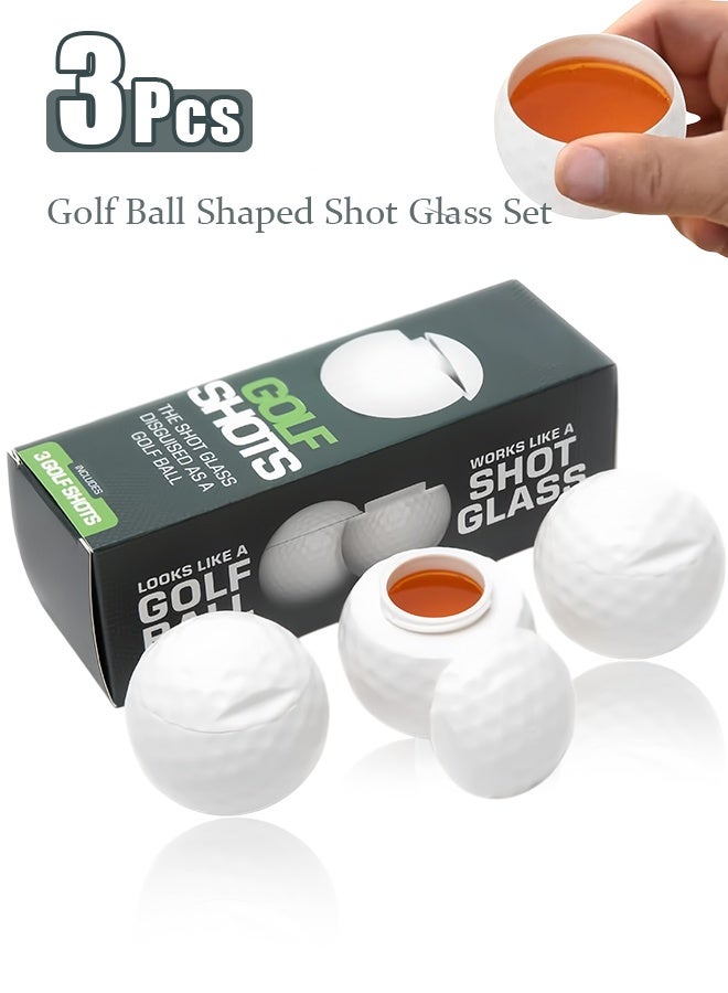 "3 PCS Golf Shots | Golf Ball Shaped Shot Glass Set – Fun Gift, Unique and Funny Gifts For Dad, Husband, Golfers and Men. Golfer Christmas Gift, Stocking Stuffer, or White Elephant. " - Image 1