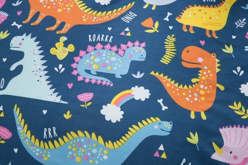 NATURETY Bedding Fitted Sheet with Deep Pocket for Boys Girls Twin Bed,Dino Printed Thicken Fabric Bed Sheets (Navy Blue(Dinosaur), Twin) - Image 5