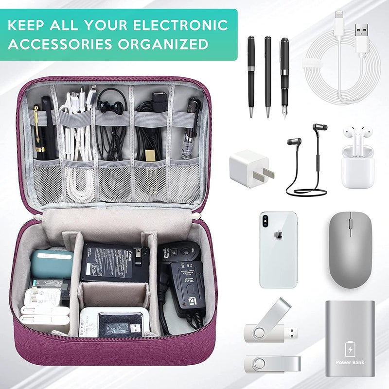 YOUBDM Electronics Organizer Travel Cable Organizer Bag Waterproof Portable Electronic Accessories Case for Cable, Charger, Cord, Hard Drive, Power Bank, USB - Image 3