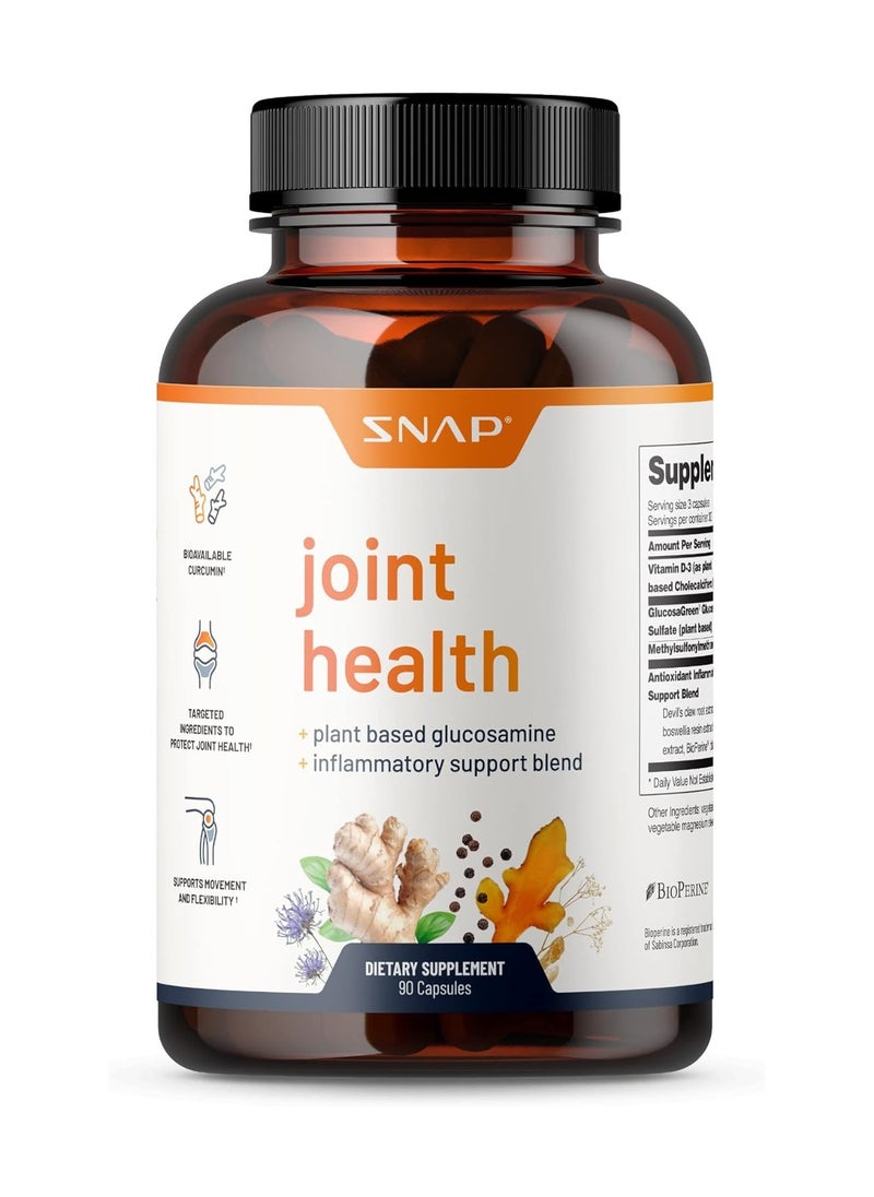 SNAP SUPPLEMENTS - Joint Health Support Supplement, Plant Based Glucosamine & Inflammatory Support Blend, Bioavailable Curcumin,Targeted ingredient to Protect Joint Health,Supports Movement & Flexibility 90 Capsules - Image 1