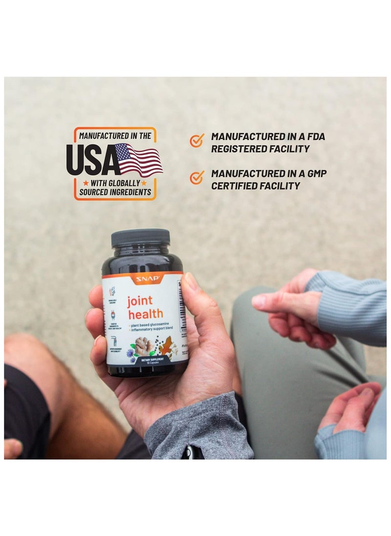 SNAP SUPPLEMENTS - Joint Health Support Supplement, Plant Based Glucosamine & Inflammatory Support Blend, Bioavailable Curcumin,Targeted ingredient to Protect Joint Health,Supports Movement & Flexibility 90 Capsules - Image 1
