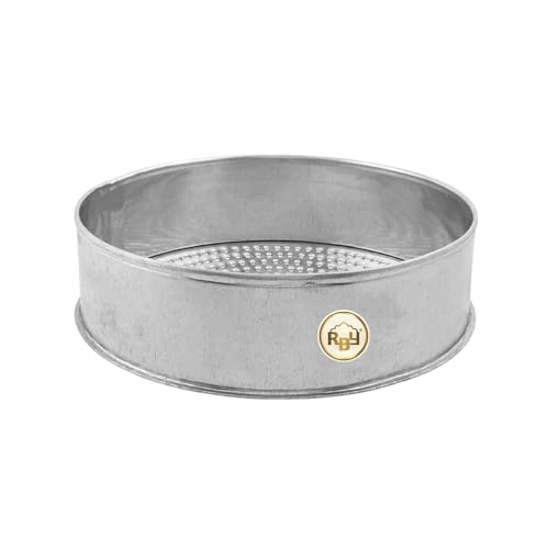 RBY Iron Strainer Sieve Chalni 10 Inch Heavy Duty Smooth Edge Chalna for Gehu Grain Rice Pulses Masala Spices Lentils Churma Food Grade Kitchen Strainer - Image 1