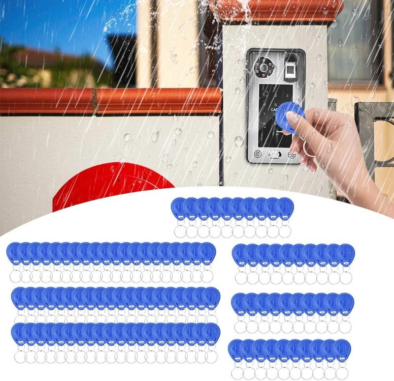 100 قطعة من بطاقات الوصول RFID بتردد 125 كيلوهرتز، بطاقات مفتاح ذكية مزودة برقم تعريف فريد وحلقة مفاتيح لأنظمة أمان الأبواب - Image 5