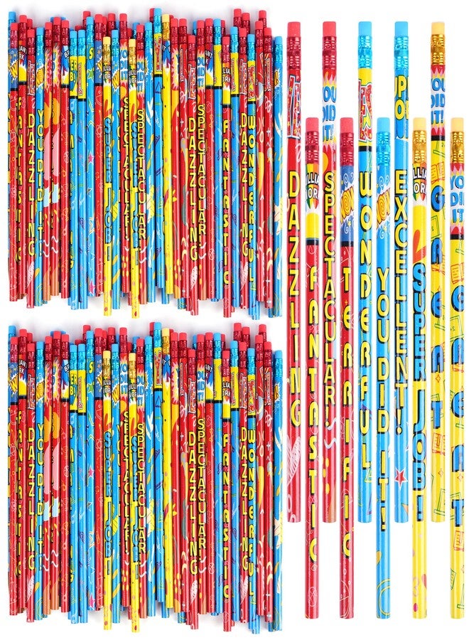 كوليوو 4 ايفير أقلام رصاص كوليوو فور إيفر الملهمة، 200 قلم بتصاميم مختلفة، عبارات تشجيعية مطبوعة على الأقلام، قلب من الجرافيت، ممحاة ملونة، مناسبة للمدرسة - Image 1