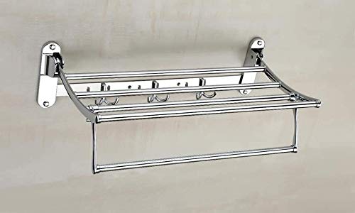 iSTAR Stainless Steel Folding Towel Rack/Towel Stand/Hanger/Bathroom Accessories (18 Inch) - Image 2