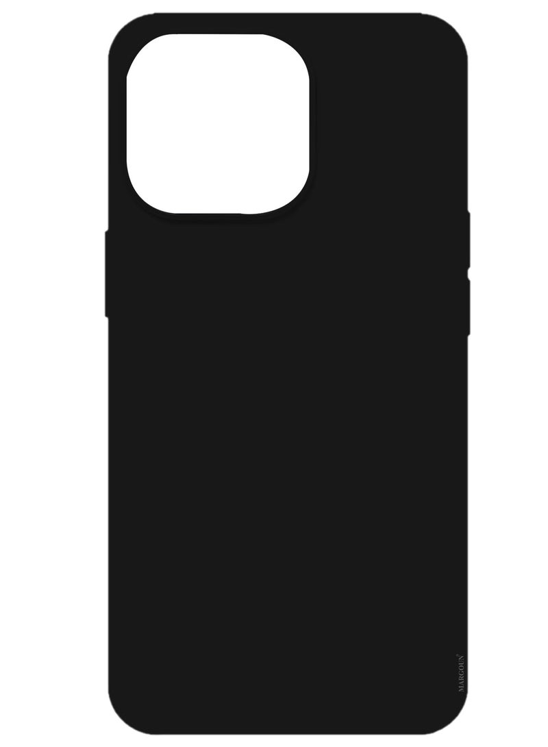 Silicone Case Cover for Apple iPhone 14 Plus, Slim Protective Cover with Microfiber Lining, Drop Protection - Black - Image 1