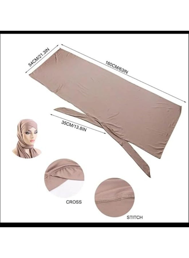 Latest Women's Cross, Tie Hijab Scarf, Islamic Head Cover, Comfortable Long Hijab - Image 3