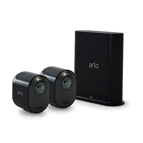 Arlo Ultra 2 Spotlight Camera 4K HDR (2 Cameras, SmartHub Included & Required) | Wireless Home Security Camera | Color Night Vision, Motion Sensor, 180º View, 2-Way Audio, Black - Image 1