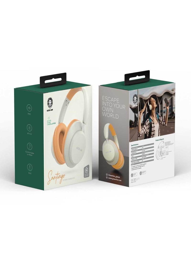 GREEN LION Santiago Wireless Headphone - Biege  - Image 2