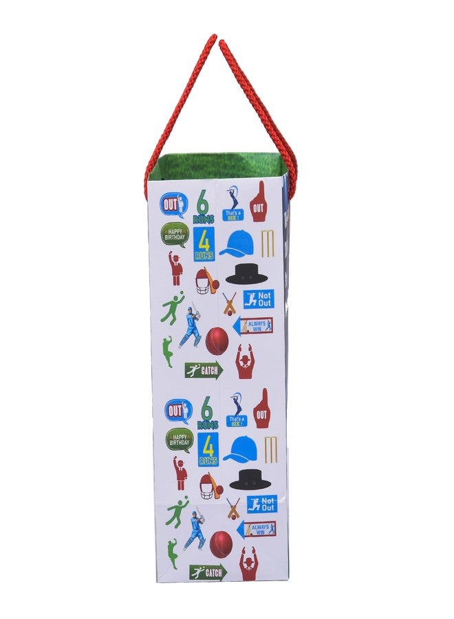 PPJ ® -HAPPY BIRTHDAY CRICKET (CARTOON THEME) PARTY (10 Pcs.) PAPER CARRY BAG, 10 Inch X 8 Inch X 4 Inch RETURN GIFT/HAPPY BIRTHDAY/RETURN GIFTS/GIFTS/GIFT BAGS/GIFT COVERS (Pack of 10) - Image 3