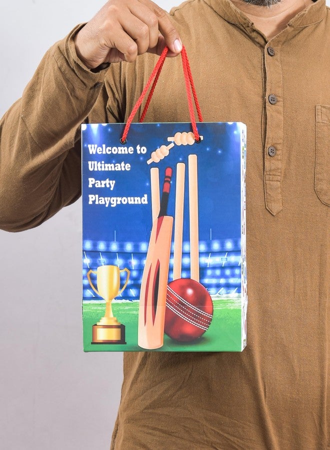 PPJ ® -HAPPY BIRTHDAY CRICKET (CARTOON THEME) PARTY (10 Pcs.) PAPER CARRY BAG, 10 Inch X 8 Inch X 4 Inch RETURN GIFT/HAPPY BIRTHDAY/RETURN GIFTS/GIFTS/GIFT BAGS/GIFT COVERS (Pack of 10) - Image 1