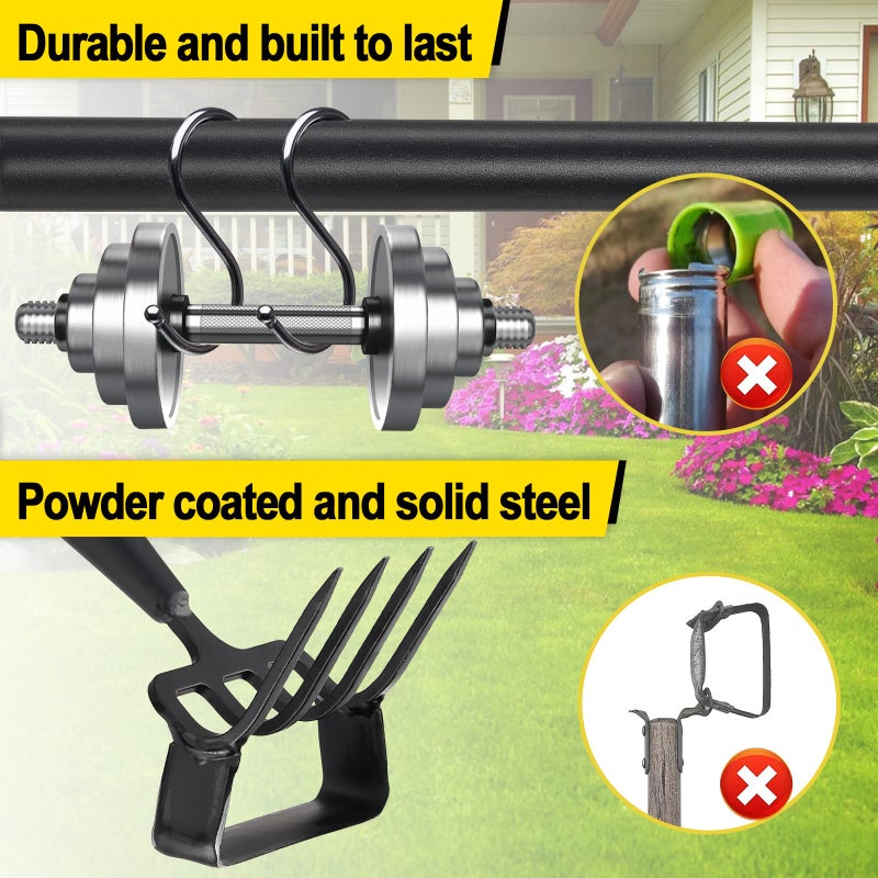 Coconut Garden Hoe, Heavy Duty Hula Hoe Garden Tool for Weeding, 62 Inch Cultivator Stirrup Hoe with Adjustable Long Handle, Action Scuffle Loop Hoe with Rake 2-in-1 Gardening Tool for Loosening Pulling Weed - Image 5