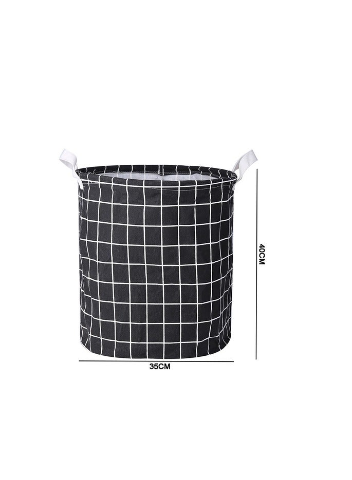 Deo King Foldable Lattice Clothes Basket Black 40*35cm - Image 2