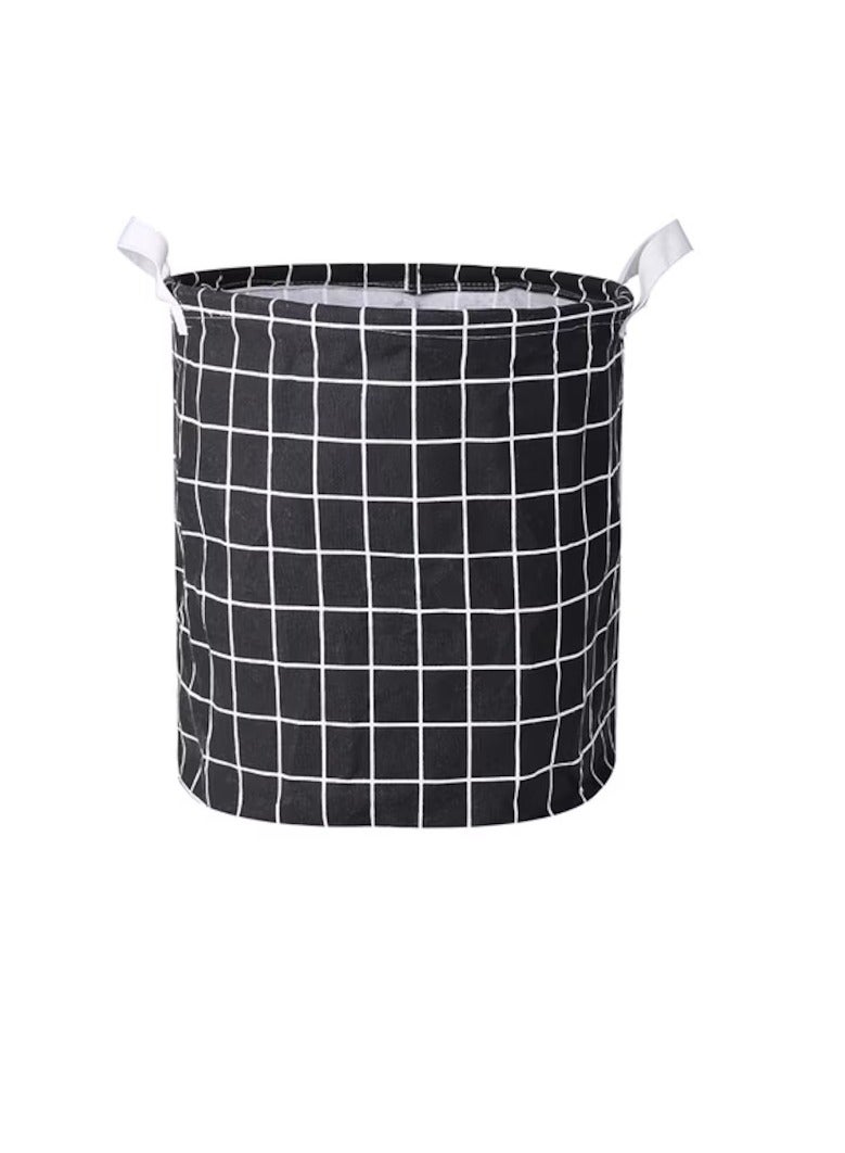 Deo King Foldable Lattice Clothes Basket Black 40*35cm - Image 1