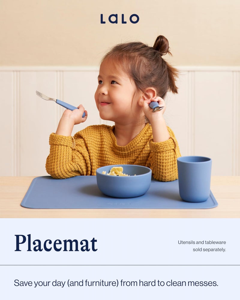Lalo Silicone Placemat for Toddlers & Babies - Non-Slip Kids Placemat for Restaurants & Dining Tables - Non-Toxic & BPA Free Safe - for Ages of 4 Months and Up - Sage - Image 2