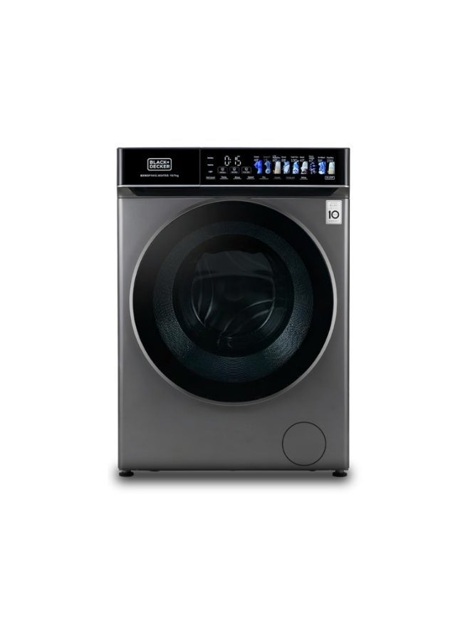 BLACK+DECKER 10kg/7kg Washer Dryer, BLDC Motor, Micro-Steam Care, Pro-Level Fabric Care 10 kg 2000 W BXWDF1012.003ITSS Dark Drey - Image 1