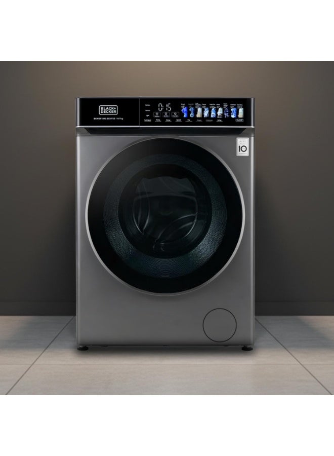 BLACK+DECKER 10kg/7kg Washer Dryer, BLDC Motor, Micro-Steam Care, Pro-Level Fabric Care 10 kg 2000 W BXWDF1012.003ITSS Dark Drey - Image 4