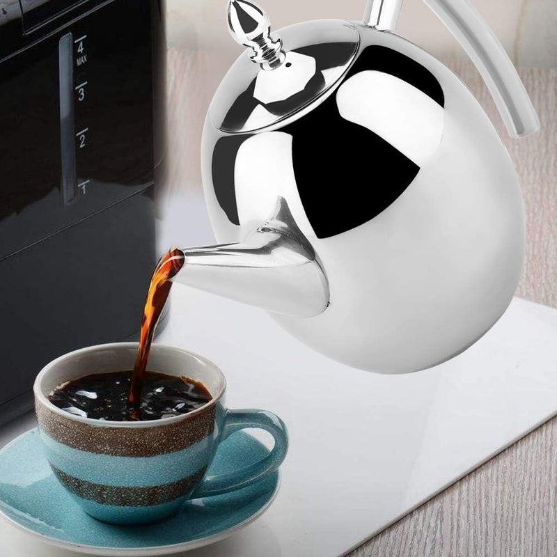 comfrt Stainless Steel tea pot, 1/1.5 Liter Teapot Coffee Pot Tea Kettle with Removable Insufer for Loose Tea(1000ML) - Image 2