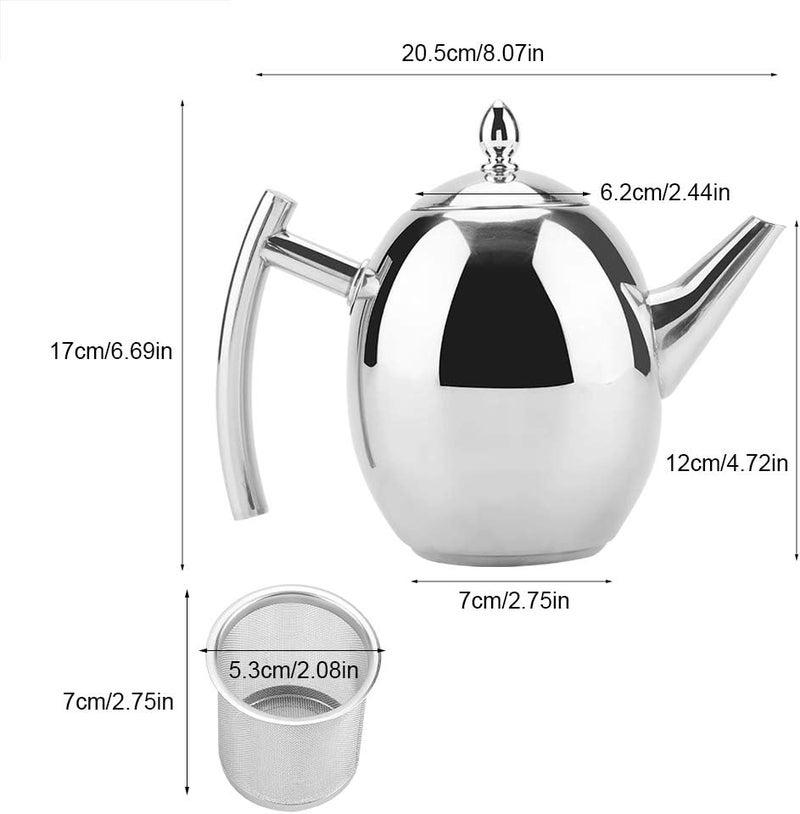 comfrt Stainless Steel tea pot, 1/1.5 Liter Teapot Coffee Pot Tea Kettle with Removable Insufer for Loose Tea(1000ML) - Image 5