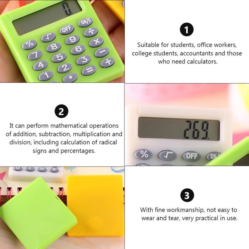 3 Pack Mini Portable Pocket Calculator for School Office Exam Student Desktop - Image 5