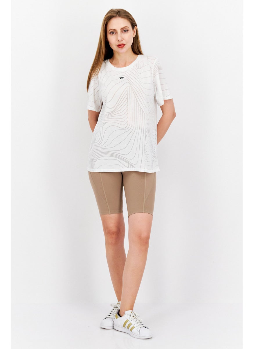 Reebok Women Sportswear Fit Short Sleeves Running T-Shirt, White  - Image 3