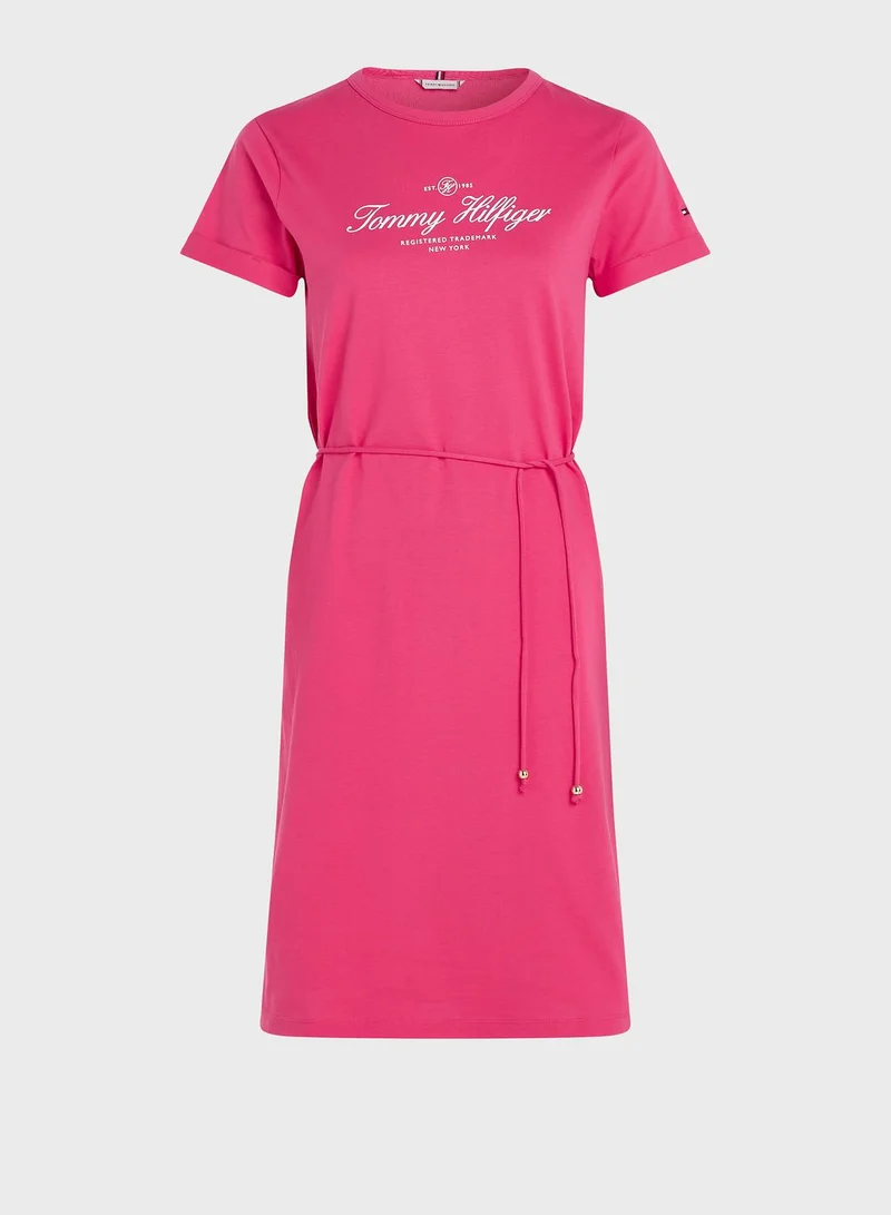 TOMMY HILFIGER Logo Graphic Knitted Dress