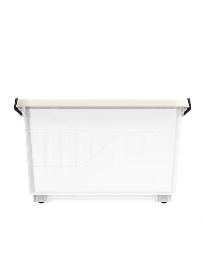 Cosmoplast 33L Clear Plastic Storage Box With Wheels & Lockable Lid (Pack Of 4) - Image 4