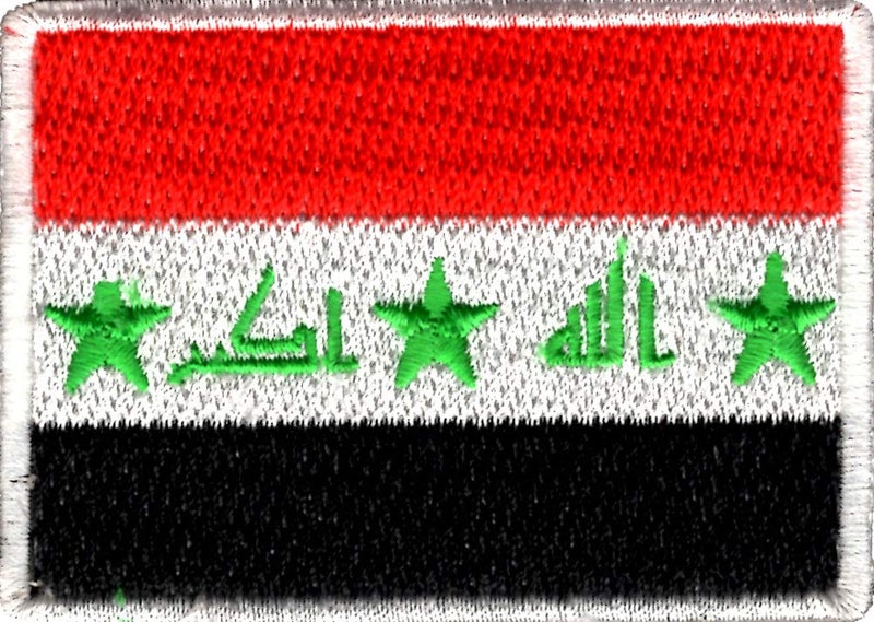 Generic Iraq Flag Applique Embroidered Sweing Patch Suitable for Jackets, Bags, T-Shirts, Jeans, Pants, Outdoor Clothing ; Size: 7cm x 5cm ; Imported from Malaysia (1 Piece)  - Image 1