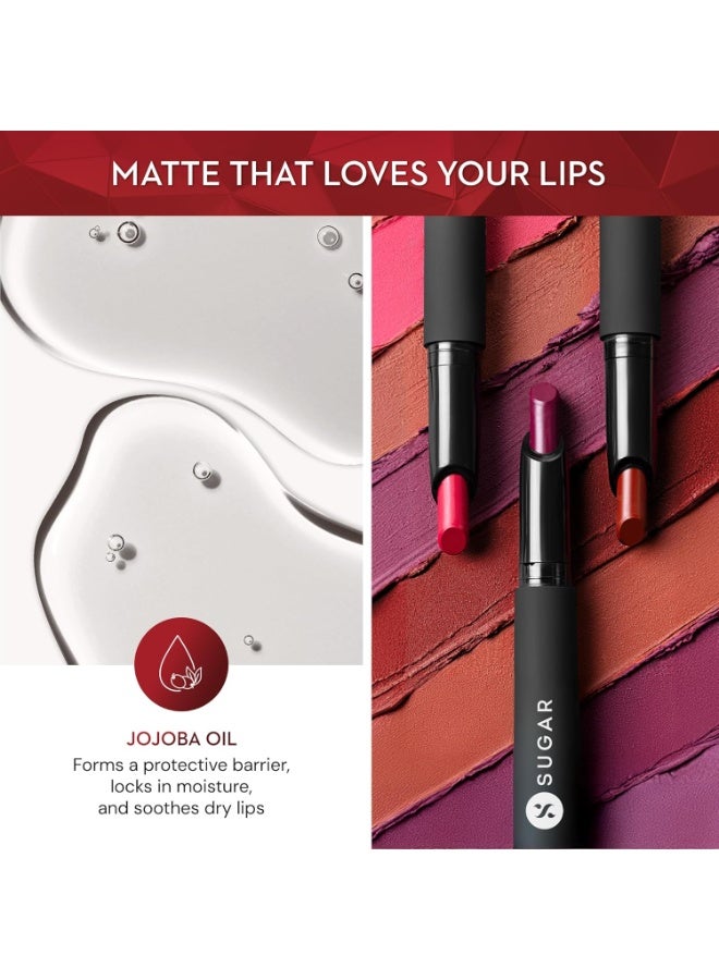 SUGAR Matte Attack Lipstick for Women | Transferproof & Smudgeproof | Lasts upto 12hrs | Enriched With Jojoba Oil | 2gm - Plums N Roses - Image 3
