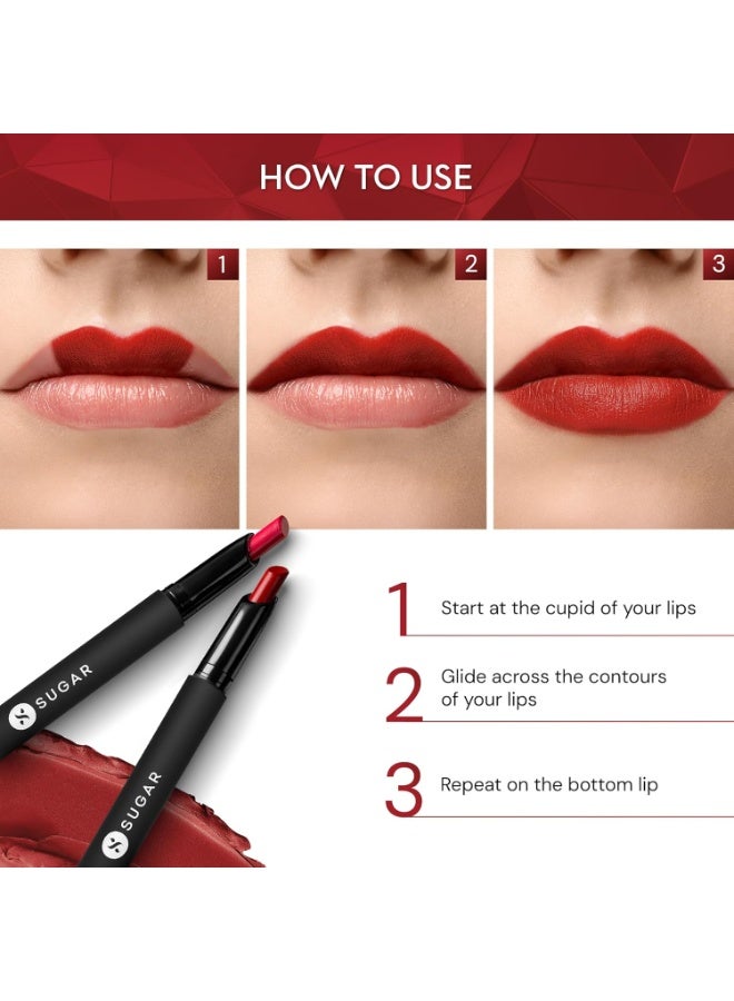 SUGAR Matte Attack Lipstick for Women | Transferproof & Smudgeproof | Lasts upto 12hrs | Enriched With Jojoba Oil | 2gm - Plums N Roses - Image 5