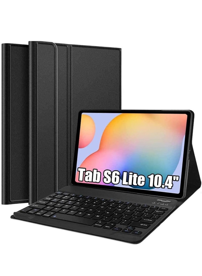 Generic - Keyboard Case for Samsung Galaxy Tab S6 Lite 10.4 inch Wireless Bluetooth Keyboard with PU Leather Case Magnetic Detachable Smart Keyboard with Stand Cover for Galaxy Tab S6 Lite SM-P610 P615 - Image 1