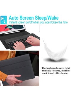 Generic Keyboard Case for Samsung Galaxy Tab S6 Lite 10.4 inch Wireless Bluetooth Keyboard with PU Leather Case Magnetic Detachable Smart Keyboard with Stand Cover for Galaxy Tab S6 Lite SM-P610 P615  - Image 4