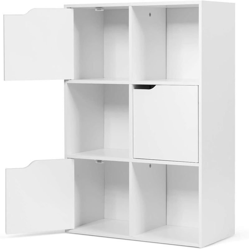 فرنتشر ستور مكتبة مودرن ، ارتفاع 105 سم - عرض 71 سم - عمق 28 سم - تصميم بسيط و مودرن ، مصنوعة من ال MDF عالي الجودة مع طبقة ملامين خارجية من اللون الأبيض المطفي، من فرنتشر ستور. - Image 3