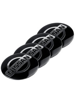 SOLDOUT 56mm Car Wheel Hub Cap Hubcaps Tire Tyre Center Emblem Sticker Auto Accessories Compatible with Nissan Nismo Tiida Teana GTR 350Z 370Z 240SX Juke Note (Pack of 4, Black)  - Image 5