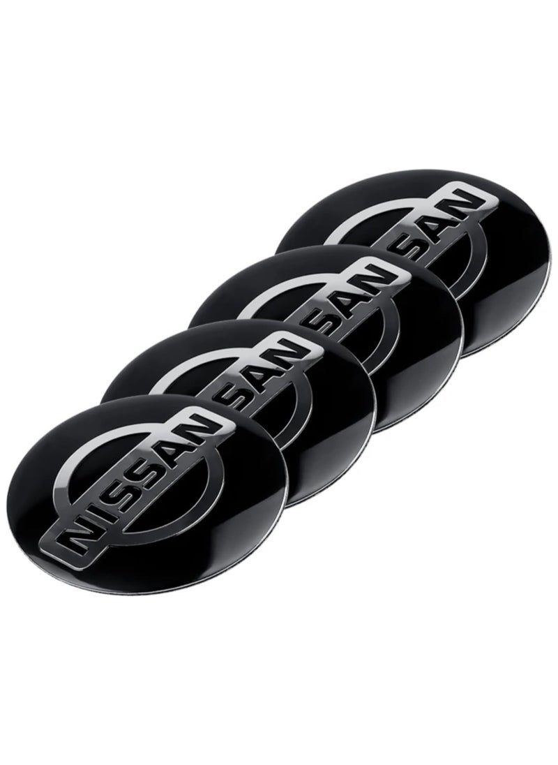 SOLDOUT 56mm Car Wheel Hub Cap Hubcaps Tire Tyre Center Emblem Sticker Auto Accessories Compatible with Nissan Nismo Tiida Teana GTR 350Z 370Z 240SX Juke Note (Pack of 4, Black)  - Image 5