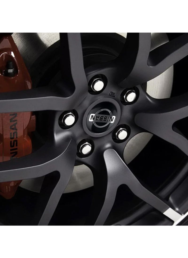 SOLDOUT 56mm Car Wheel Hub Cap Hubcaps Tire Tyre Center Emblem Sticker Auto Accessories Compatible with Nissan Nismo Tiida Teana GTR 350Z 370Z 240SX Juke Note (Pack of 4, Black)  - Image 4